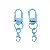 Colorful Alloy Painted Iron Ring Lobster Clasp Spring Buckle Handmade - Blue - door buckle 31mm + single circle 8mm + lobster clasp 14mm, total length about 48mm, 5 pcs/pack