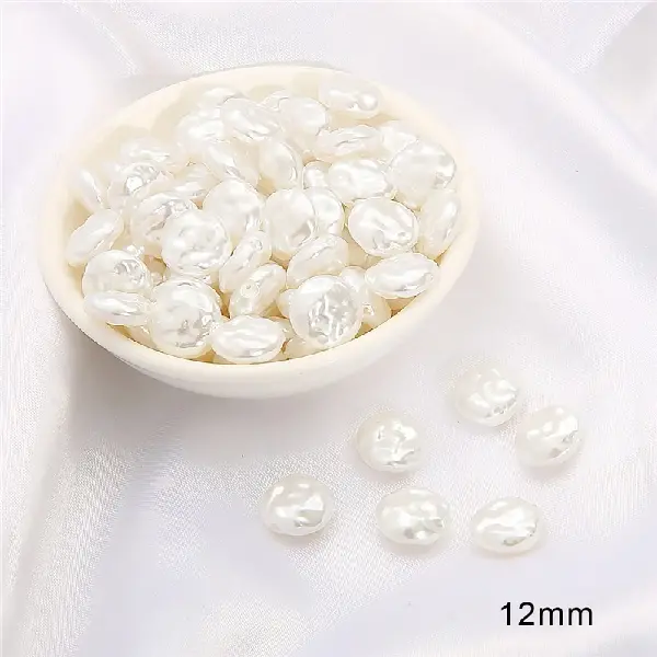 #03 oblate diameter 12mm 20 pieces/pack hole diameter about 1.5mm - white,chaincharmsupply.com