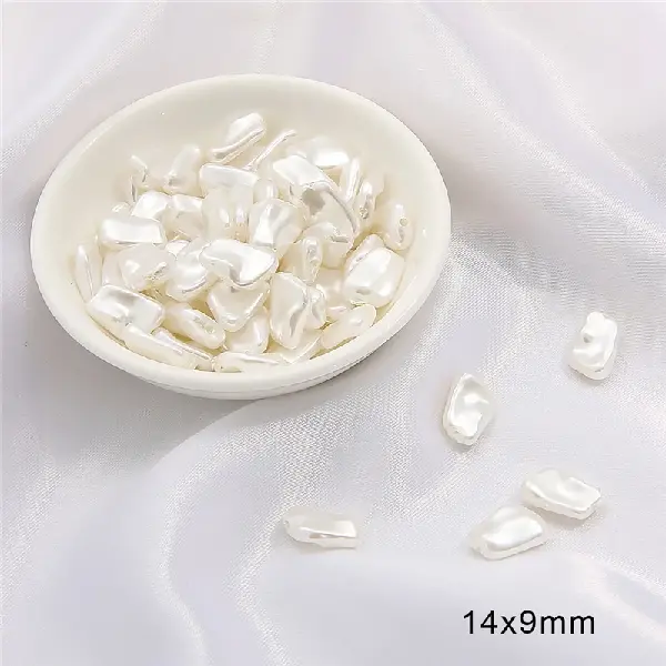 #08 small twisted size 14×9mm 20 pieces/pack hole diameter about 1.5mm-white,chaincharmsupply.com