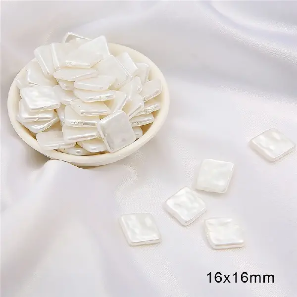 #10 small flat piece size 16×16mm 5 pieces/pack hole diameter about 1.5mm-white,chaincharmsupply.com
