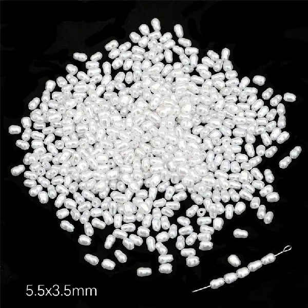 #35 millet grains white 50 pcs/pack-white,chaincharmsupply.com