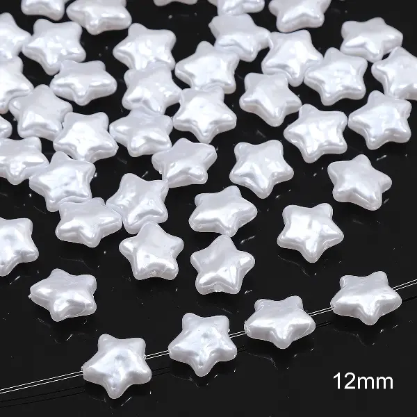 #44 Five-pointed star 10 pcs/pack-white,chaincharmsupply.com