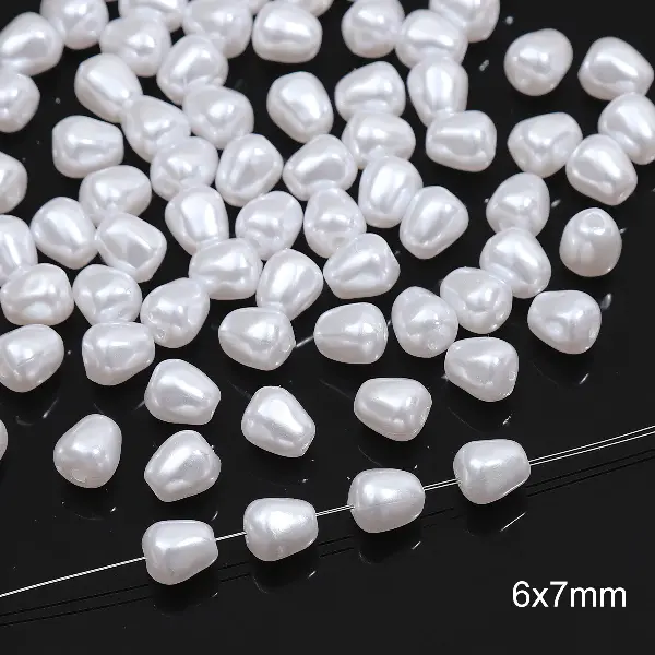 #46 Rice beads 30pcs/pack-white,chaincharmsupply.com