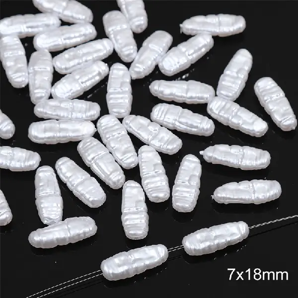 #47 Pipa beads 10 pcs/pack-white,chaincharmsupply.com