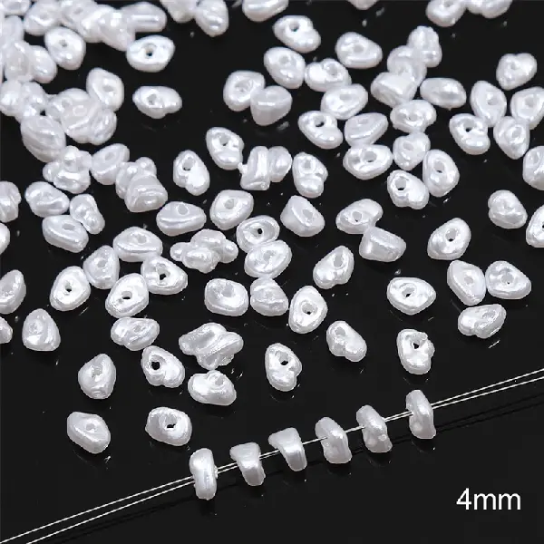 #48 Small flat beads 40 pcs/pack-white,chaincharmsupply.com