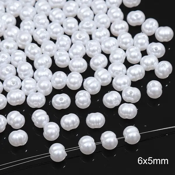 #52 Horizontal hole rice beads 40 pcs/pack-white,chaincharmsupply.com