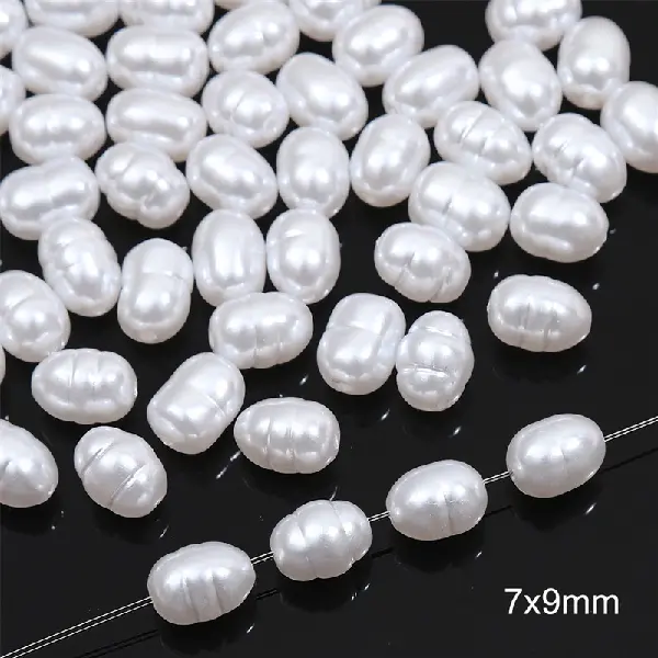 #56 Oval beads 20 pcs/pack-white,chaincharmsupply.com