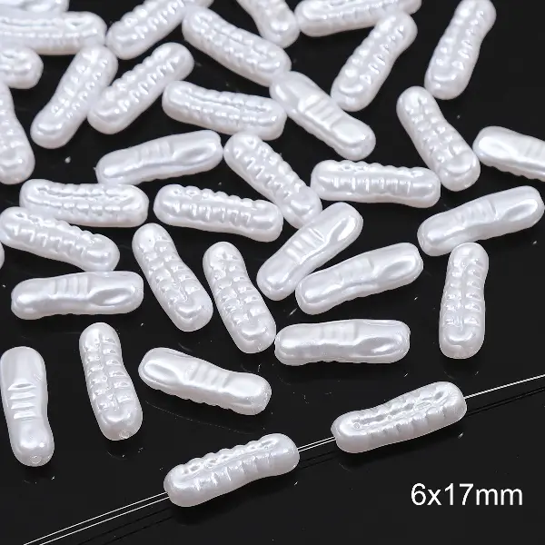 #58 long beads 10 pcs/pack-white,chaincharmsupply.com