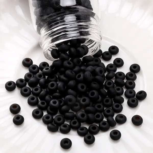 Frosted 4mm, hole diameter about 1mm, 10g/pack, about 120 pieces,chaincharmsupply.com