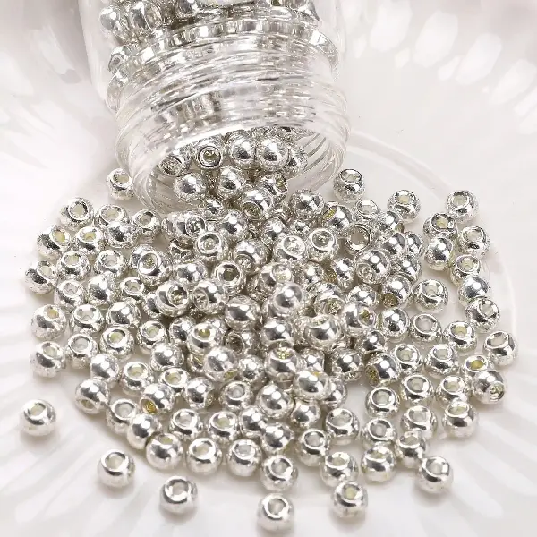Silver 4mm, hole diameter about 1mm, 10g/pack, about 150 pieces,chaincharmsupply.com