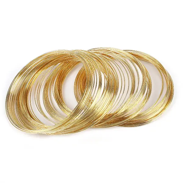Bracelet ring thickness 0.6mm diameter 6cm electroplated gold 100 rings/pack (48g),chaincharmsupply.com