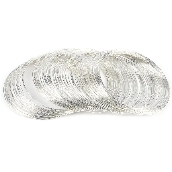 Bracelet ring thickness 0.6mm, diameter 6cm, electroplated silver, 10 rings/pack (5g),chaincharmsupply.com
