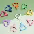 Colorful Alloy Multi-shaped Keychain Ring Spring Buckle Diy Accessories Jewelry - Heart shape 26*22mm 10 pcs/pack