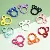 Colorful Alloy Multi-shaped Keychain Ring Spring Buckle Diy Accessories Jewelry - Bear head 37x34mm 5 pcs/pack
