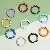 Colorful Alloy Multi-shaped Keychain Ring Spring Buckle Diy Accessories Jewelry - Wave points 25mm 10 pcs/pack
