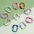 Colorful Alloy Multi-shaped Keychain Ring Spring Buckle Diy Accessories Jewelry - Heart polka dot oval 20x28mm 2 pcs/pack