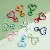 Colorful Alloy Multi-shaped Keychain Ring Spring Buckle Diy Accessories Jewelry - Love 24x34mm 10 pcs/pack