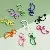 Colorful Alloy Multi-shaped Keychain Ring Spring Buckle Diy Accessories Jewelry - Moon 17x34mm 10pcs/pack