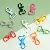 Colorful Alloy Multi-shaped Keychain Ring Spring Buckle Diy Accessories Jewelry - Plastic color movable keychain 22x40mm 10 pcs/pack