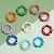 Colorful Alloy Multi-shaped Keychain Ring Spring Buckle Diy Accessories Jewelry - Colored round 20mm 5 pcs/pack