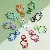 Colorful Alloy Multi-shaped Keychain Ring Spring Buckle Diy Accessories Jewelry - Rabbit 19x35mm 10pcs/pack