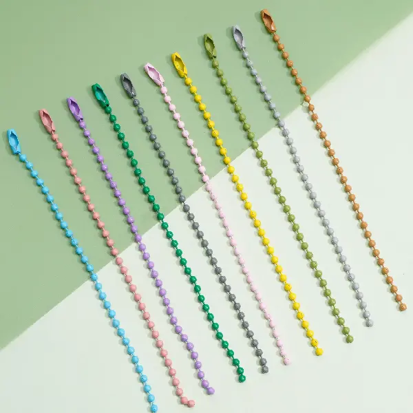 Bead chain buckle, diameter 2.4mm, length about 12cm, 20 pieces/pack,chaincharmsupply.com