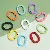Colorful Alloy Multi-shaped Keychain Ring Spring Buckle Diy Accessories Jewelry - Oval love spring buckle 21x28mm 5 pcs/pack