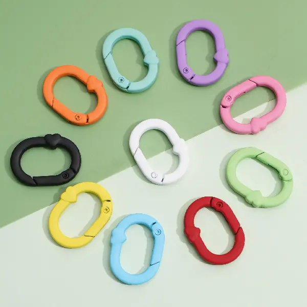 Oval love spring buckle 21x28mm 5 pcs/pack,chaincharmsupply.com