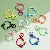 Colorful Alloy Multi-shaped Keychain Ring Spring Buckle Diy Accessories Jewelry - Apple 37x24mm 5pcs/pack